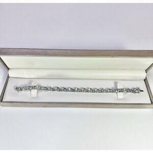 Sterling Silver Sky Blue Topaz 925 Tennis Bracelet‎ 7 3/4 in